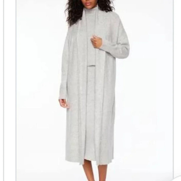 RW&Co Gray Long Duster Long Sleeve Open Cardigan size  M - Picture 1 of 7